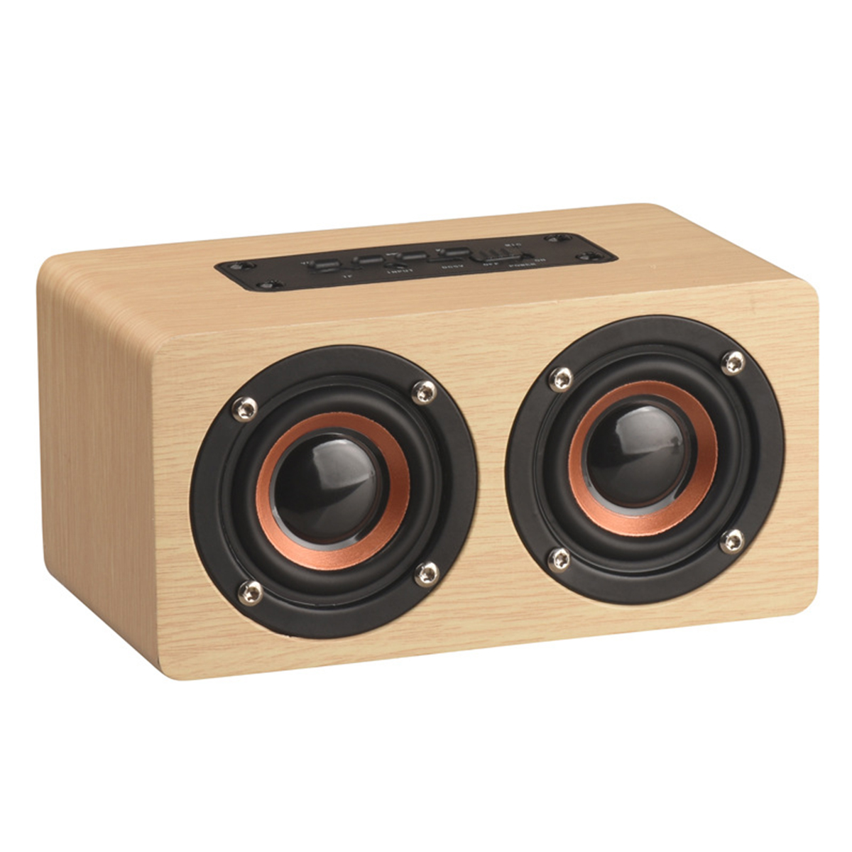 BRIGHTAKE Holz Kabellose Bluetooth-Lautsprecher, Dualen Lautsprecher Audiowiedergabe, Gelb mit Bluetooth Lautsprechern 