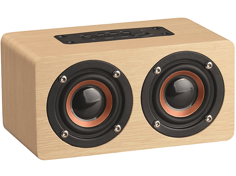 BRIGHTAKE Holz Bluetooth Lautsprecher mit Dualen Lautsprechern - Kabellose Audiowiedergabe, Bluetooth-Lautsprecher, Gelb
