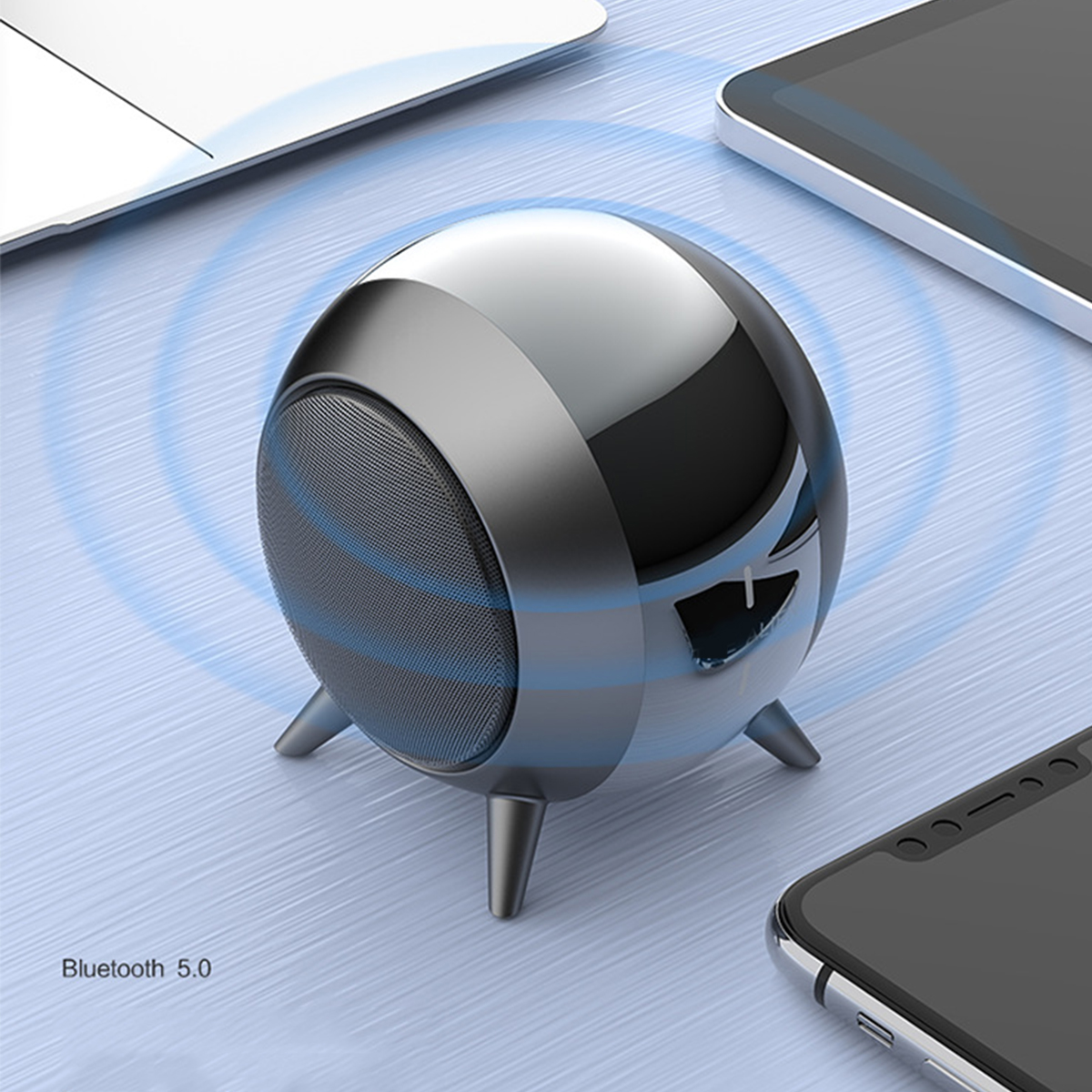 BRIGHTAKE Kabelloser Bluetooth-Lautsprecher: Schwarz,Blau für Steel Portabilität Mini Bluetooth-Lautsprecher, Cannon und Power