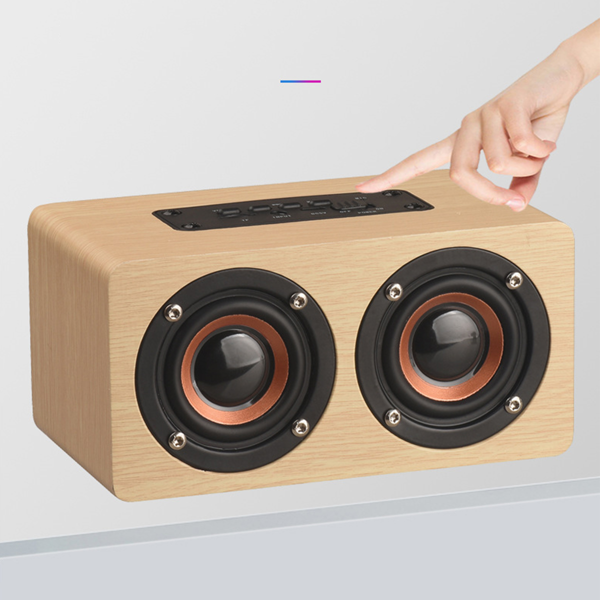 BRIGHTAKE Lautsprecher Bluetooth-Lautsprecher, Dualen Kabellose Bluetooth Braun mit - Audiowiedergabe, Holz Lautsprechern