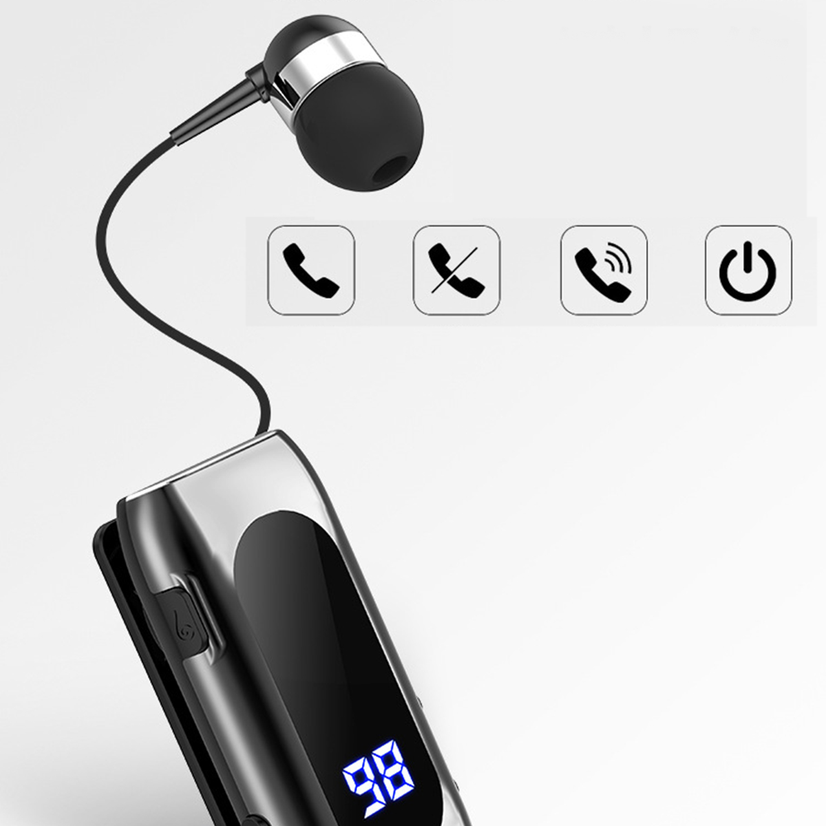 Grau Collar BRIGHTAKE In-ear Clamp-Typ-Teleskoplinien., Kopfhörer Bluetooth Headset