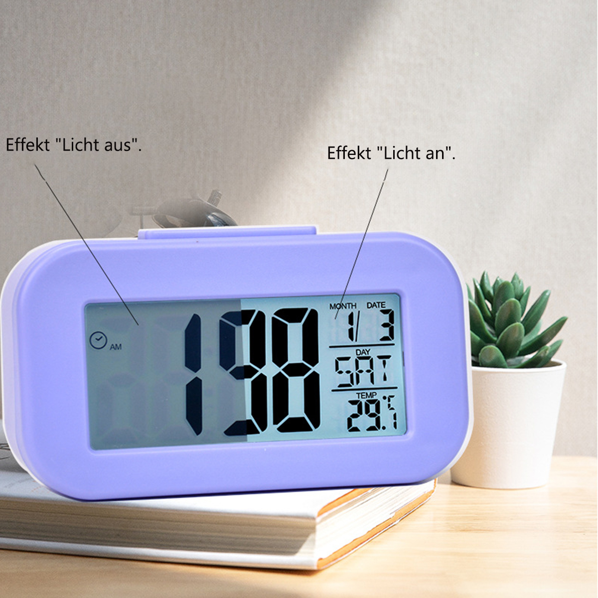 BRIGHTAKE Elektronische Uhr LED-Display Wecker Alarm Alarm Snooze-Funktion