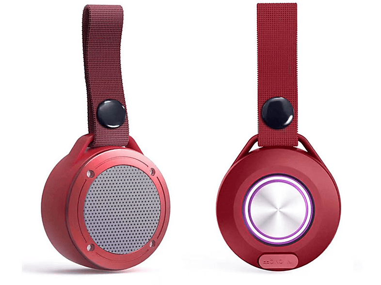 BRIGHTAKE Tragbarer Bluetooth-Lautsprecher für Draußen – Wasserdicht, LED-Licht Bluetooth-Lautsprecher, Rot