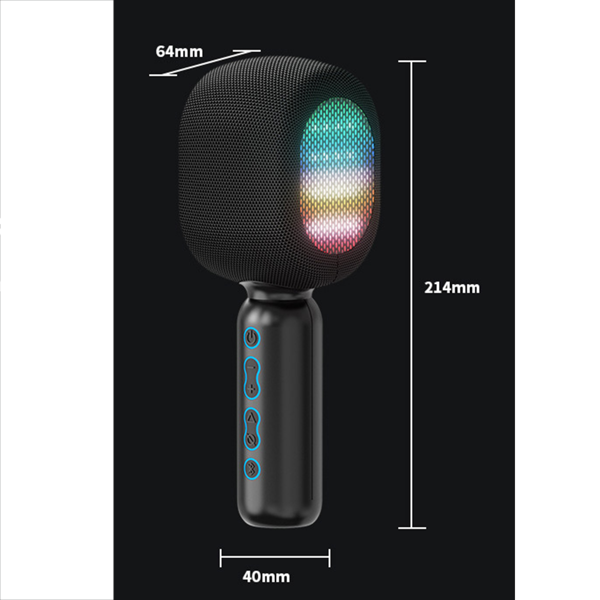 BRIGHTAKE Drahtloses Bluetooth-Mikrofon: Profi-Reverb, Lang Mikrofon Akku TWS, Fun-Voice Grau 