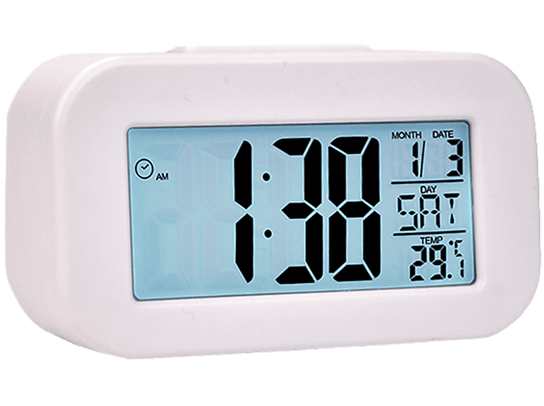 LogiLink Digitaler Wecker - Mit Temperatur & Luftfeuchtigkeitsanzeige, Snooze-Funktion, Weiß