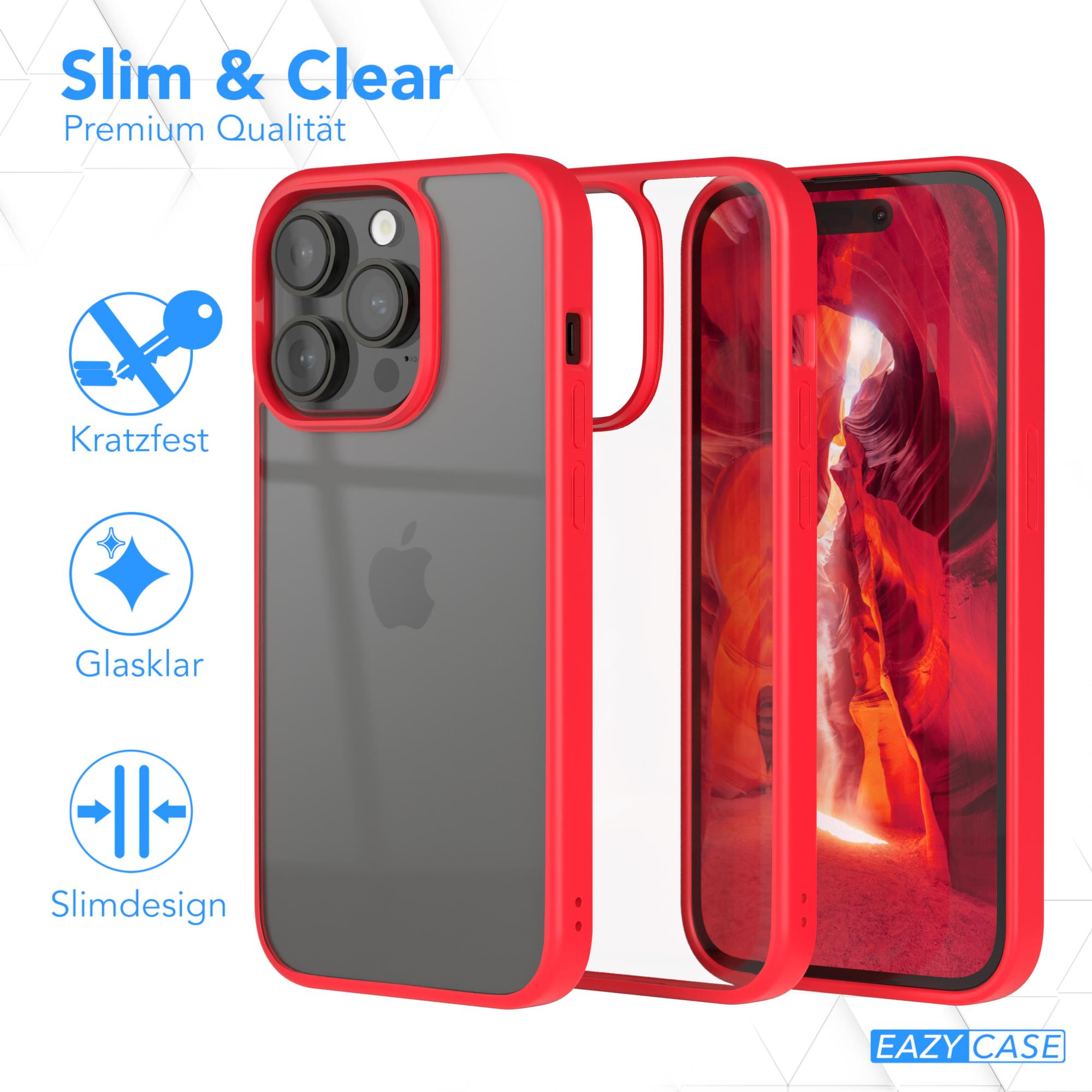 Ein Telefon mit einer roten Rahmenhülle. Die Hülle ist transparent mit rotem Rand.