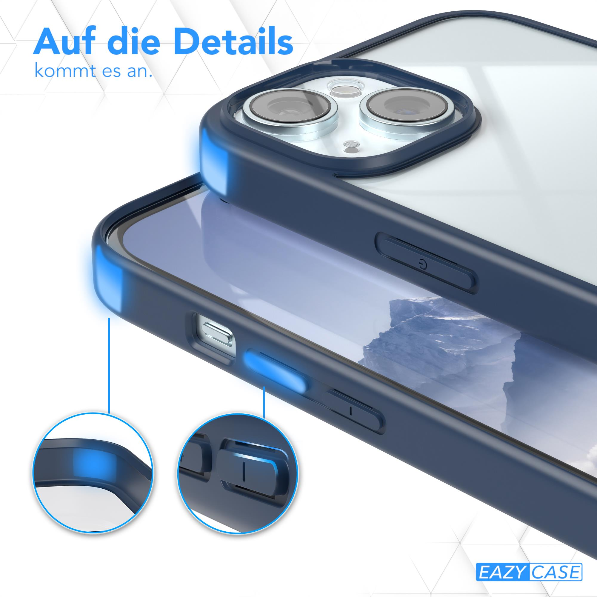 Eine Handyhülle mit einem Telefon darin. Nahaufnahmen heben die Telefonkanten und -tasten hervor.