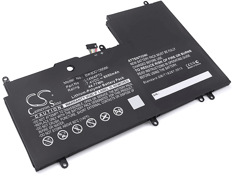 VHBW Akku Yoga 3 kompatibel - Notebook, Lenovo mit 6050 Akku Li-Polymer 14