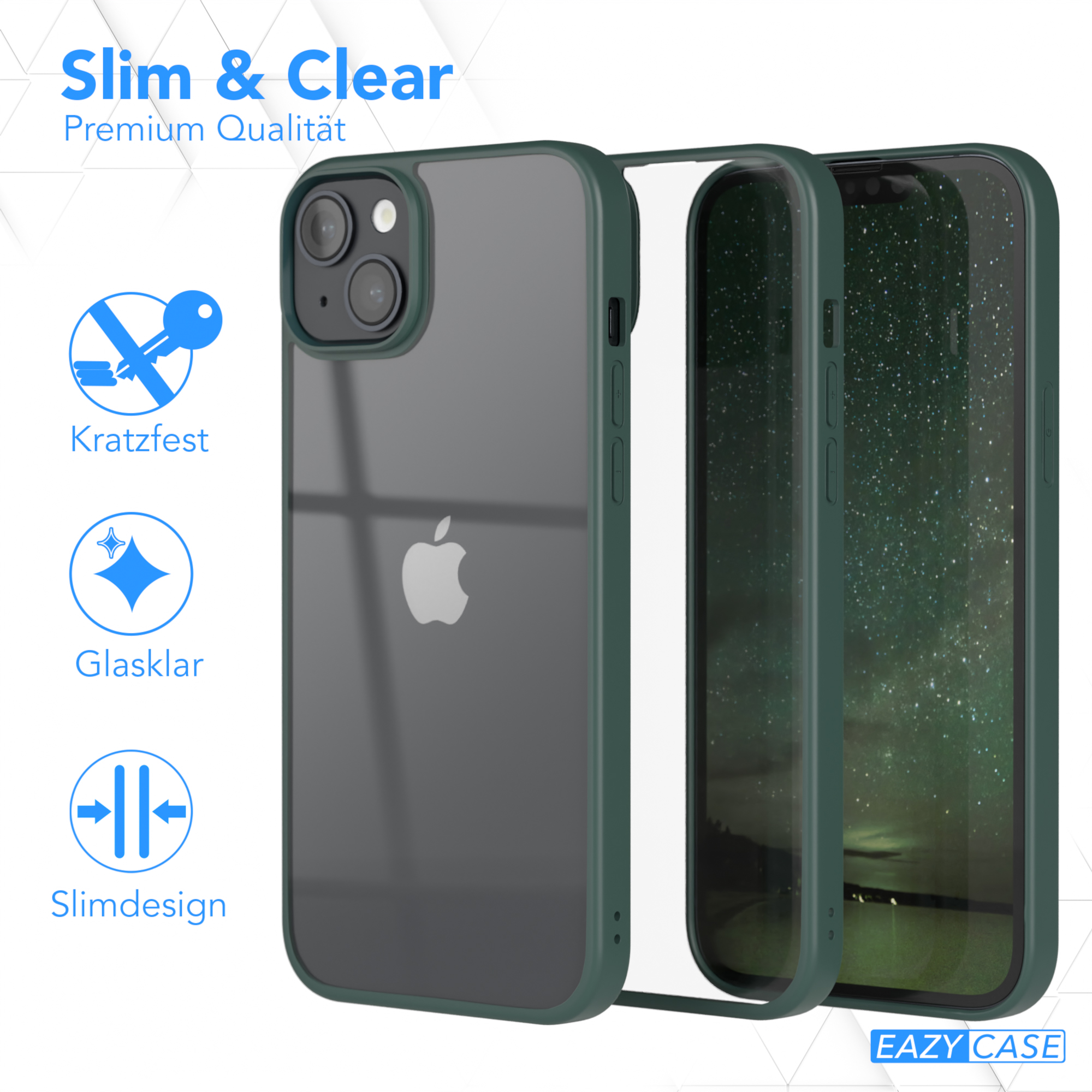 EAZY CASE Bumper Case, iPhone Plus, Nachtgrün 14 Apple, Bumper