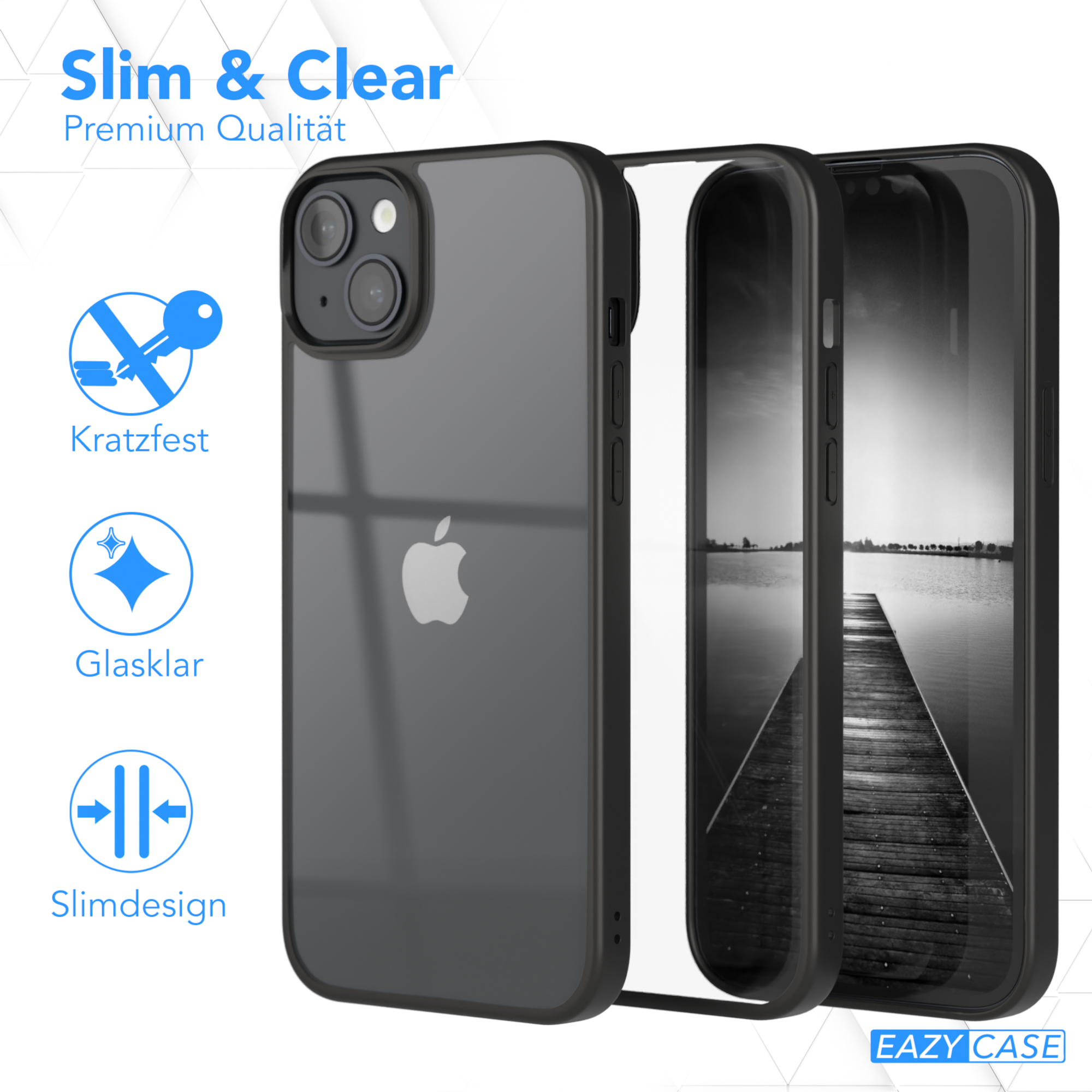 EAZY CASE Bumper Case, Bumper, iPhone Schwarz Plus, 14 Apple