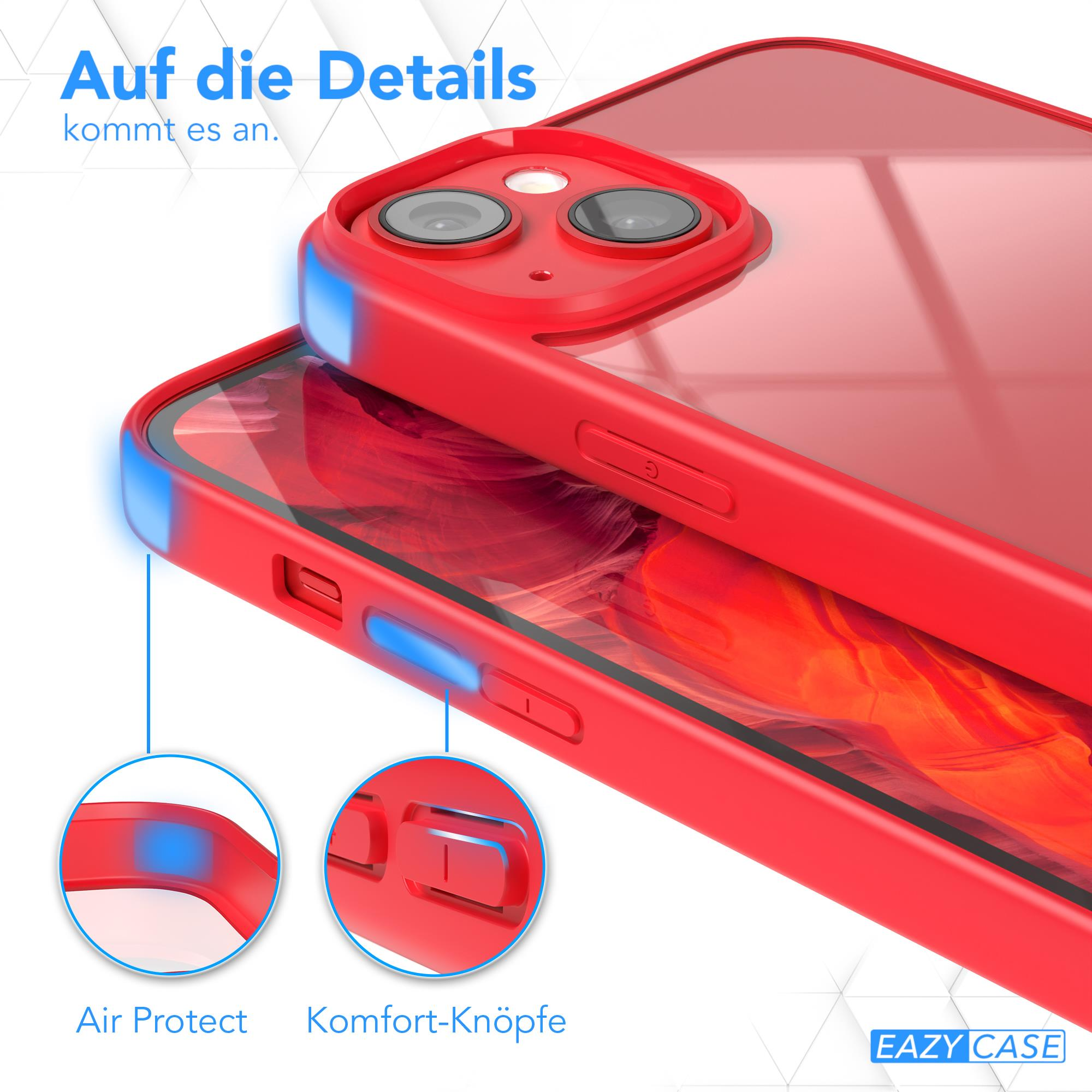 Rote Handyhülle mit Knöpfen. Text: Air Protect, Komforttasten und Eazy Case Logo.