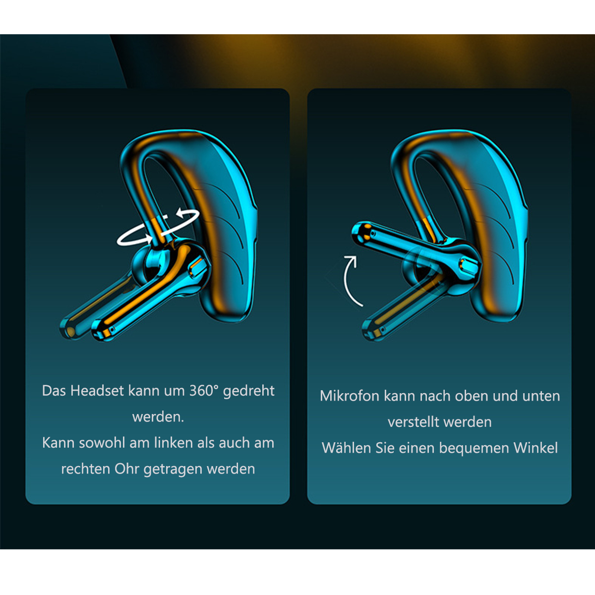 Kabelloses & Cancelling Gelb Akkulaufzeit mit Noise Bluetooth - Kopfhörer Headset Ultra-langer Klangerlebnis, BRIGHTAKE On-ear