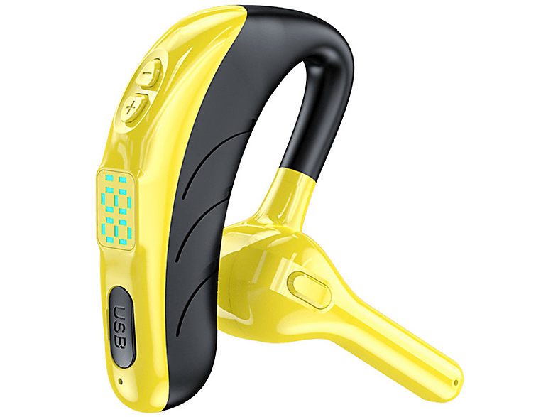 BRIGHTAKE Bluetooth Headset mit Noise Cancelling & Ultra-langer Akkulaufzeit - Kabelloses Klangerlebnis, On-ear Kopfhörer Gelb