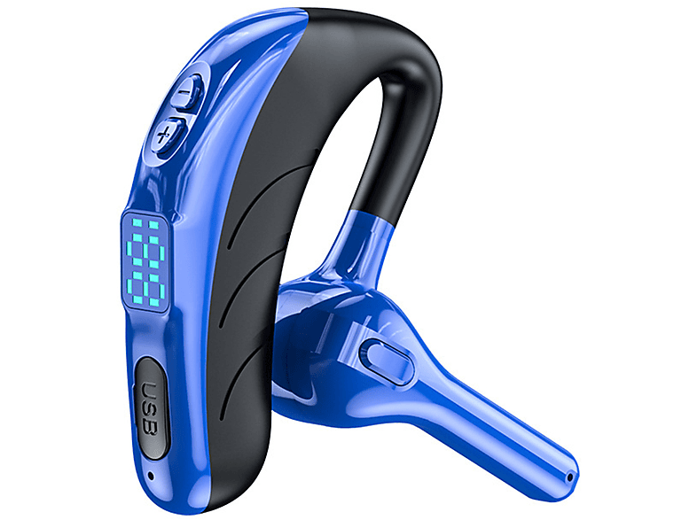 BRIGHTAKE Bluetooth Headset mit Noise Cancelling & Ultra-langer Akkulaufzeit - Kabelloses Klangerlebnis, On-ear Kopfhörer Blau