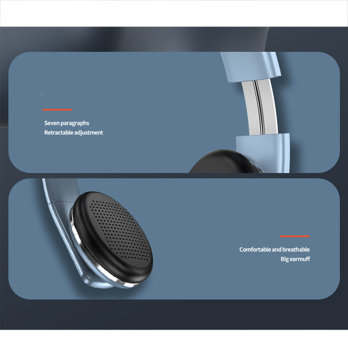 & Hochwertiger Klang, Blau 5.0, Lange Drahtloses Over-ear Akkulaufzeit Bluetooth Kopfhörer Gaming-Headset: BRIGHTAKE
