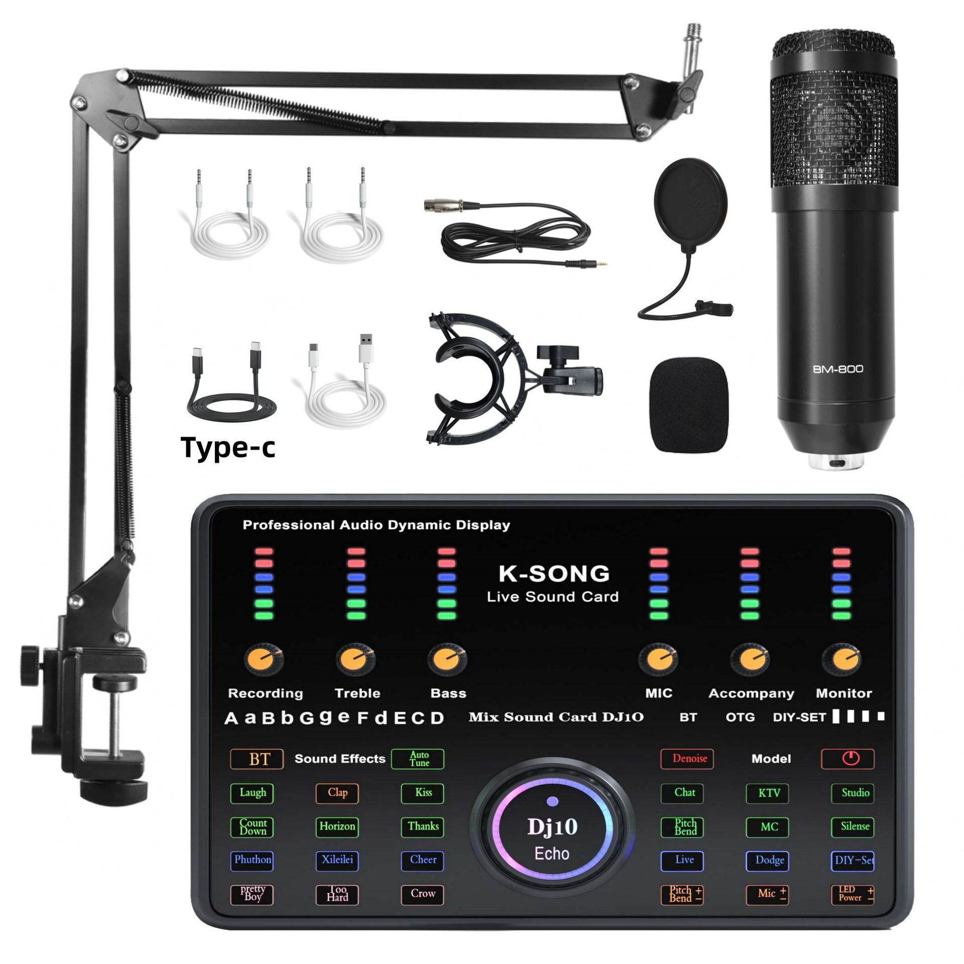 BRIGHTAKE Live-Streaming-Soundkarte: Universalset, Soundkarte Profi-Mikrofon, & Bluetooth-Kompatibilität