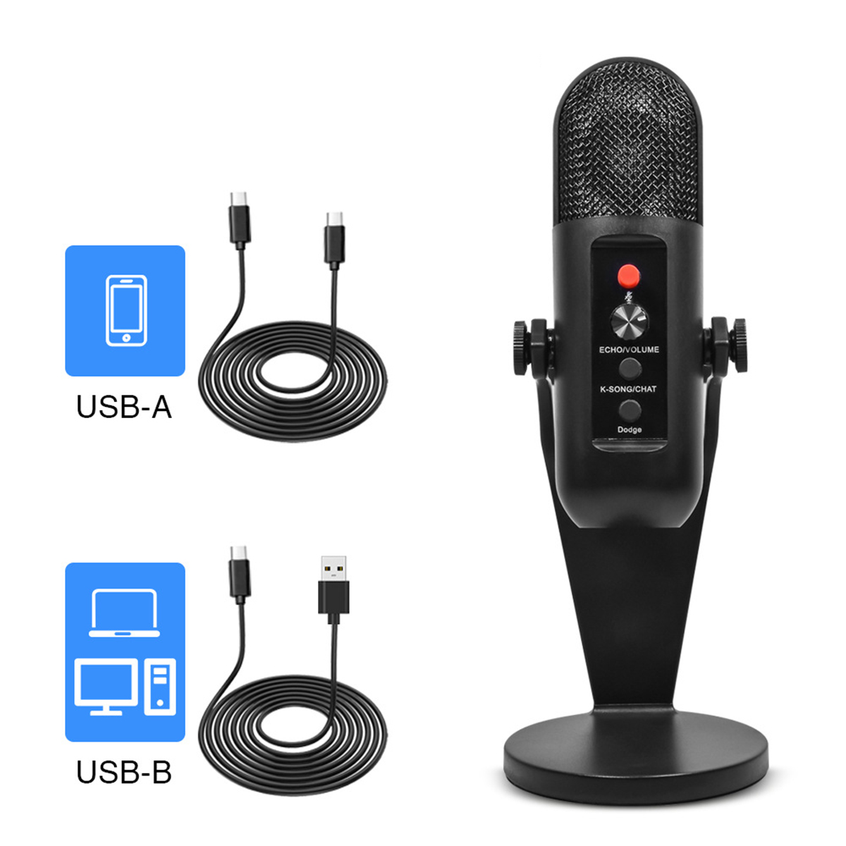 Computer und USB-Kondensatormikrofon Handy Schwarz für Mikrofon BRIGHTAKE Professionelles