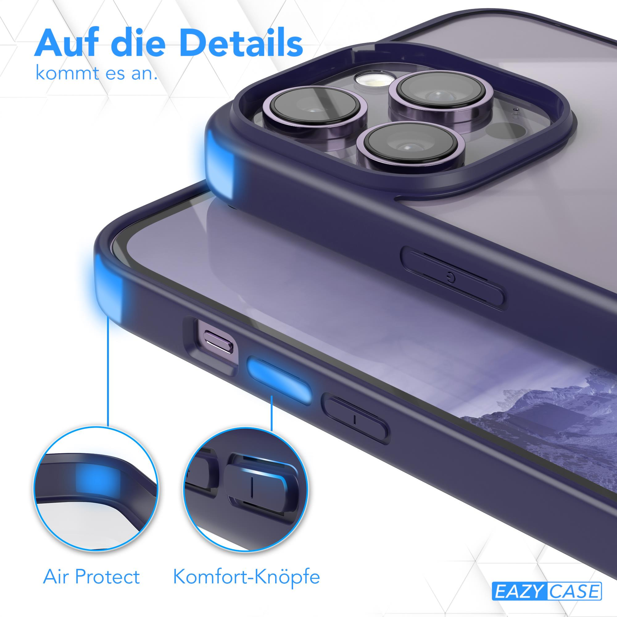 Eine Handyhülle mit hervorgehobenen Knöpfen und Luftschutz, in zwei Nahaufnahmekreisen.