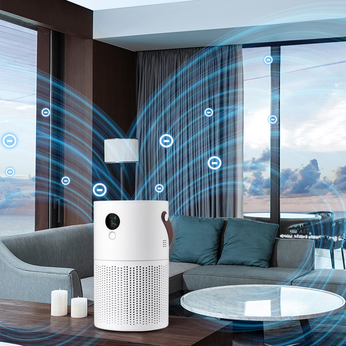 mit mit (37 Weiß digitalem Luftreinigung Luftreiniger Watt) Luftreiniger HEPA-Technologie BRIGHTAKE Effektive Display: