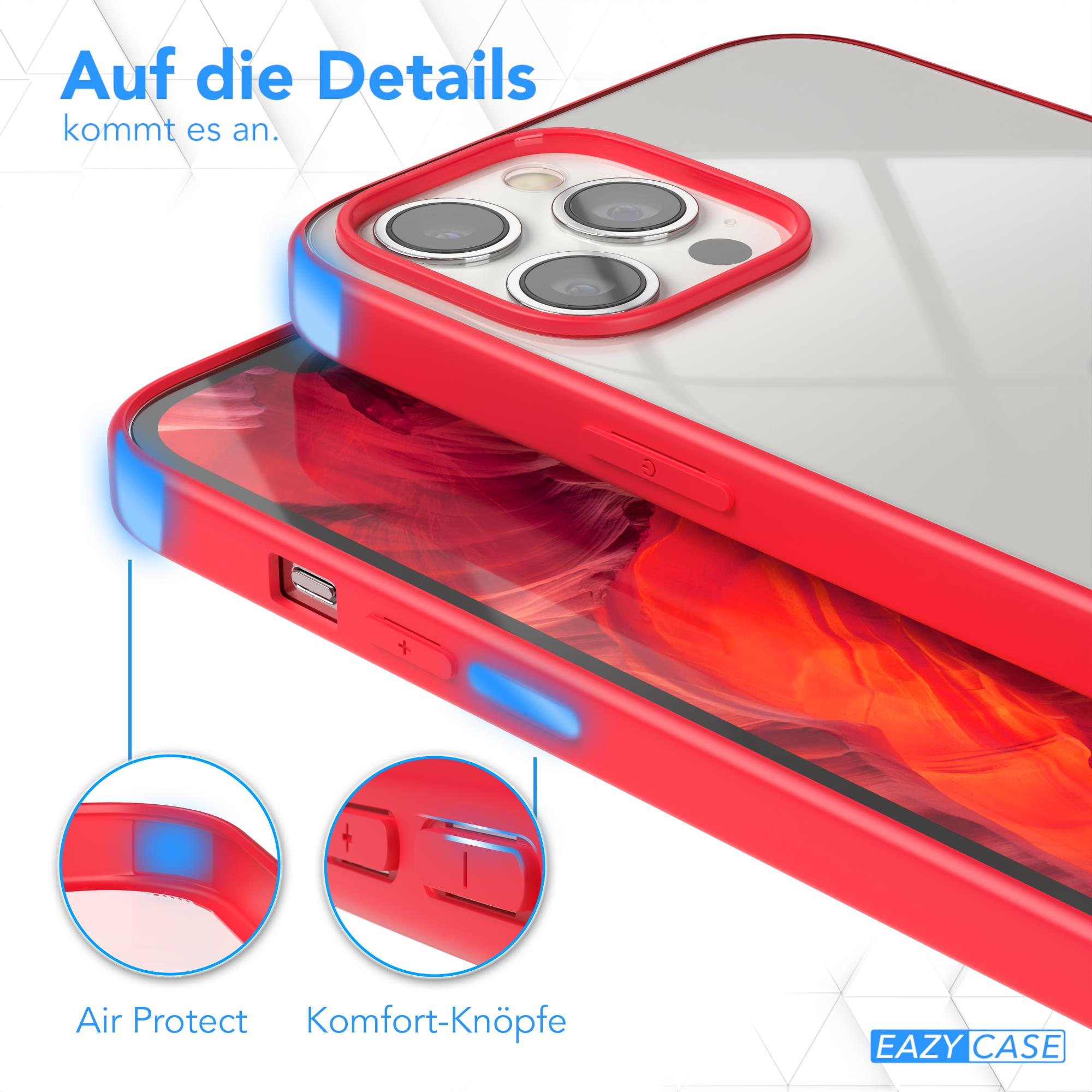 Rote Handyhülle mit Knöpfen. Text: Air Protect, Komforttasten und Eazy Case Logo.