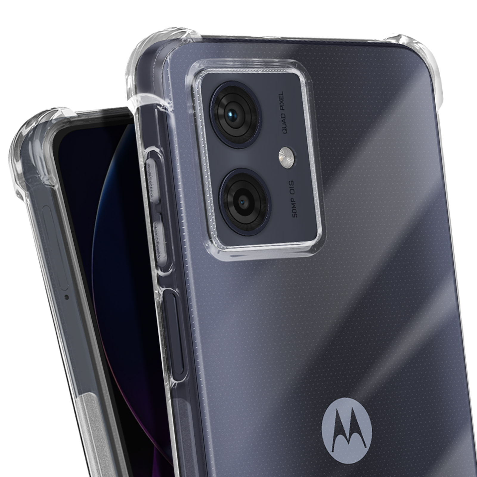 Motorola, Bump Transparent Backcover, G54, Classic Moto AVIZAR Series,