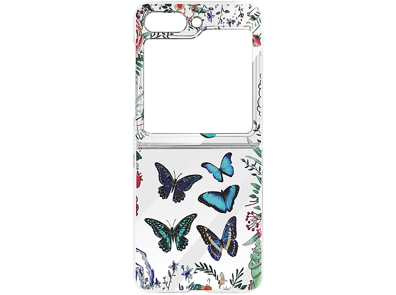 AVIZAR Schmetterling Blau Series, Design, Galaxy 5, Z Samsung, Polycarbonat Backcover, Cover Flip