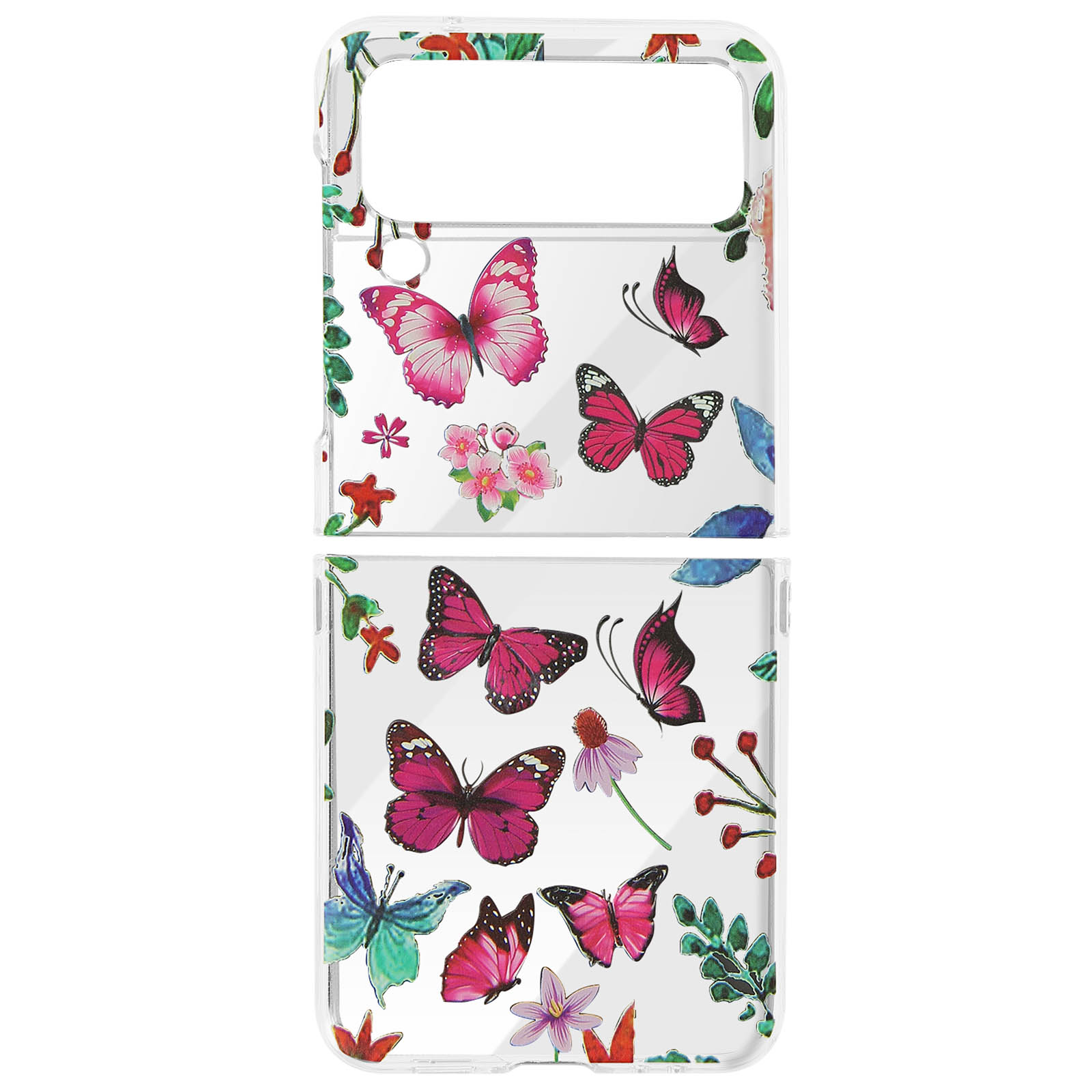 Samsung, Z Design, Cover AVIZAR Polycarbonat Flip Series, Backcover, 4, Rosa Galaxy Schmetterling