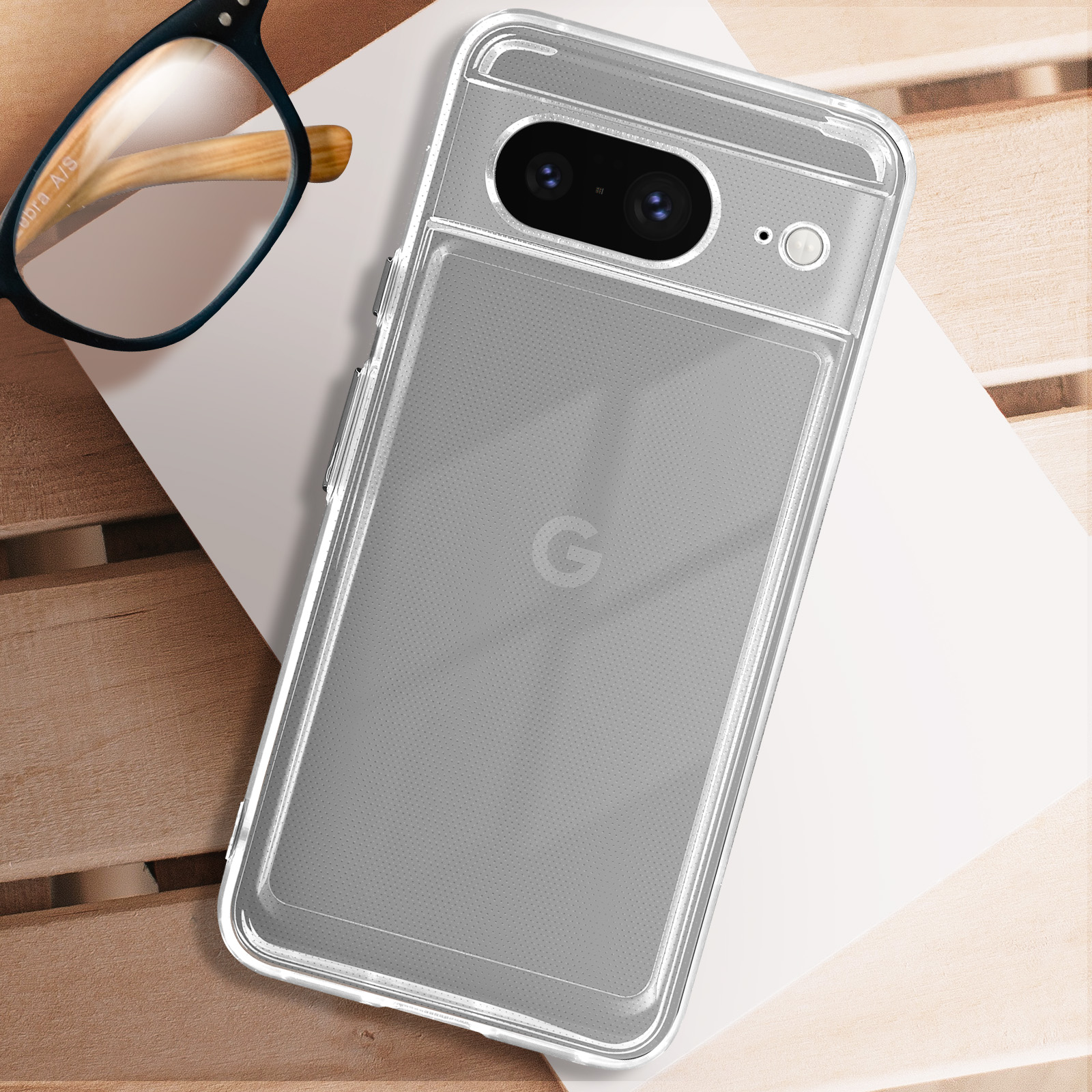 Classic 8, Google, Transparent Series, Case Pixel AVIZAR Backcover,