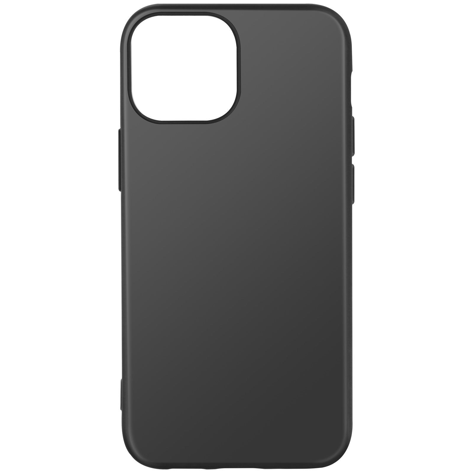 Funda de teléfono negra. Funda con un gran recorte para la cámara.
