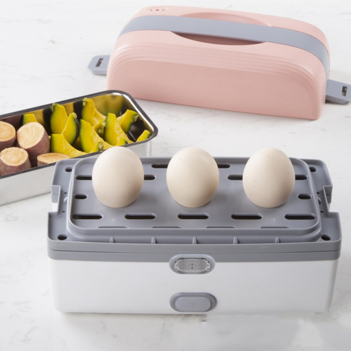 SHAOKE Schnellstart Elektro-Lunchbox: Vielseitiges Elektrische Kochen Lunchbox