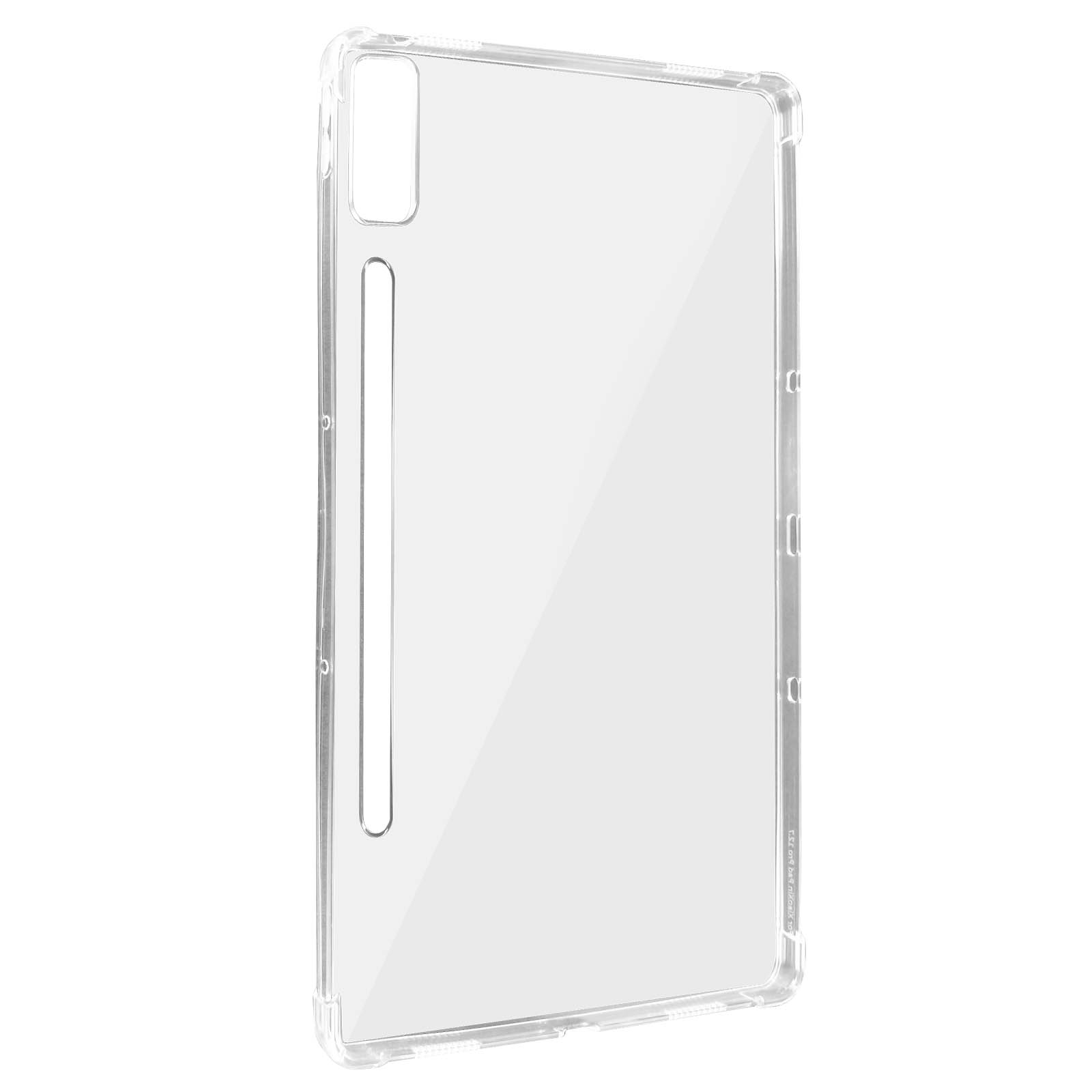 Transparente Hülle für ein Tablet mit rechteckigem Kameraausschnitt.
