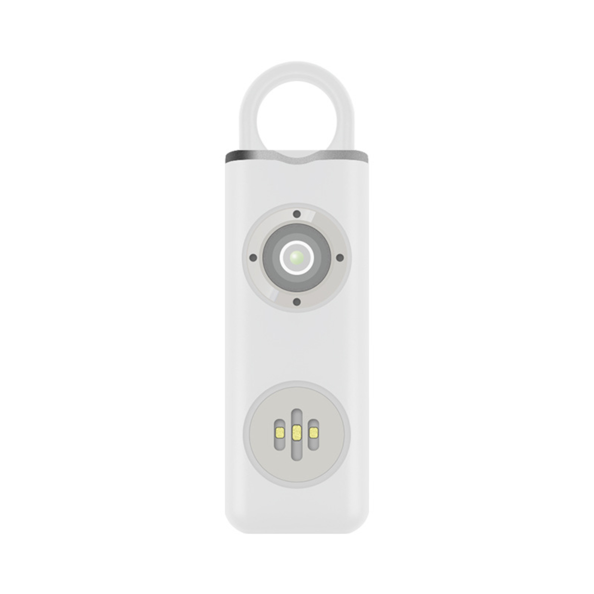 Schlüsselanhänger wiederaufladbarer LED-beleuchtet, - Weiß LACAMAX Zyklus Alarme, Defensivalarm Weißer