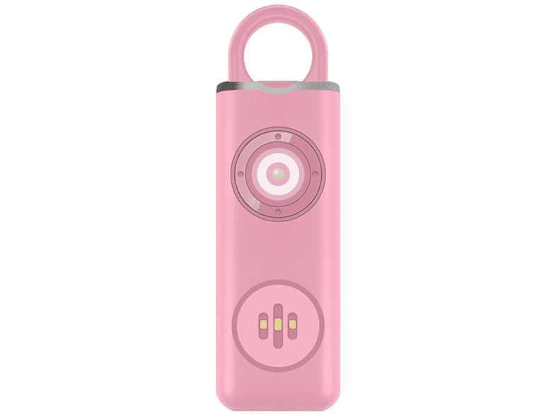 LACAMAX Pinker Schlüsselanhänger Body Alarm - LED-beleuchtet, wiederaufladbarer Zyklus Alarme, Rosa