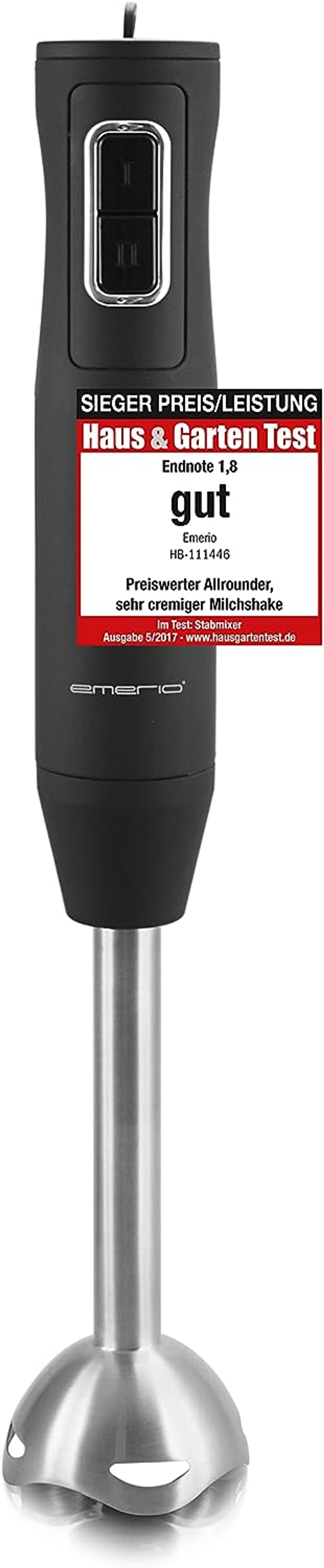 EMERIO HB-111446 STICK MIXER Stabmixer Schwarz/Edelstahl 111446 l) (250 Watt