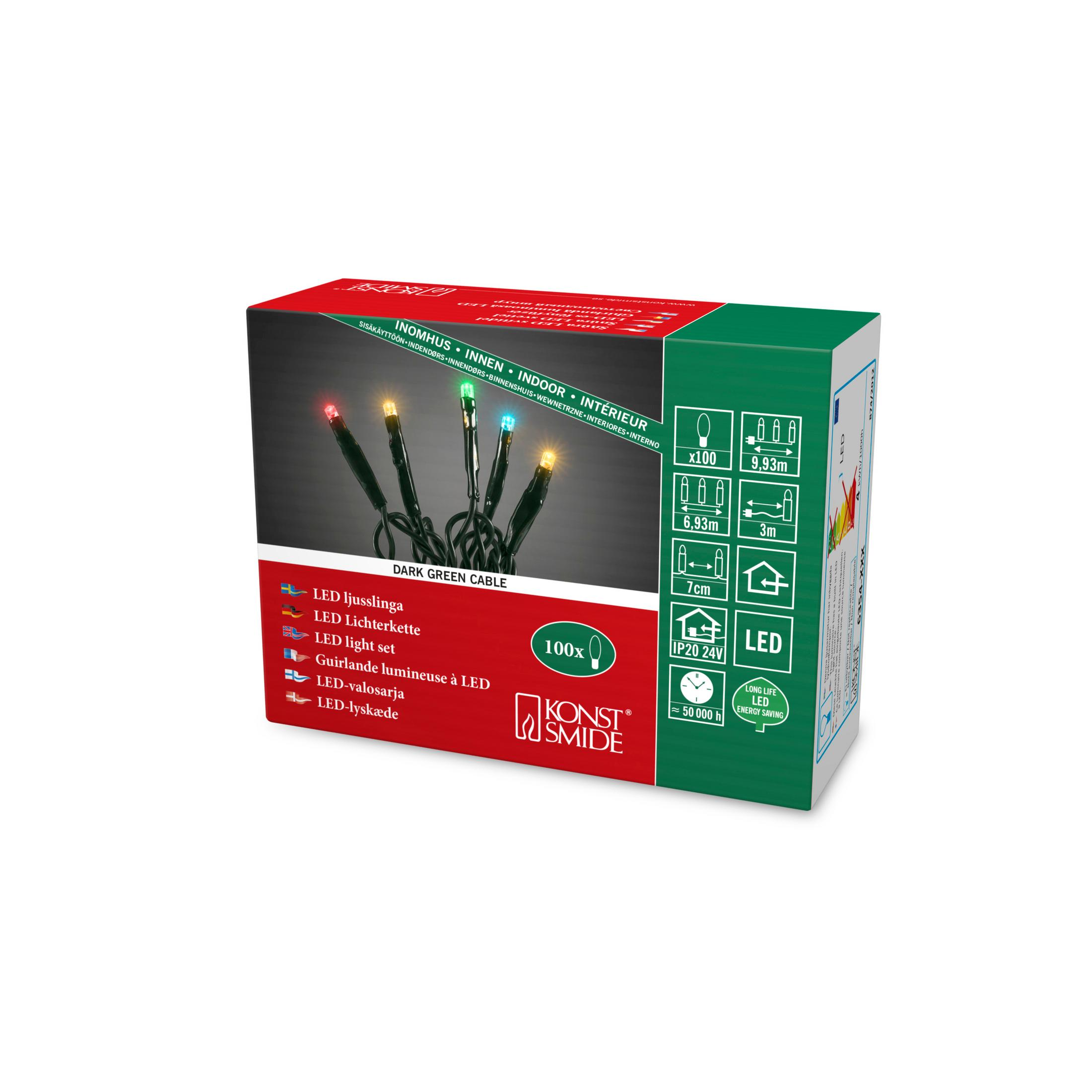 KONSTSMIDE 6354-520 MICRO LED LICHTERKETTE LED Mehrfarbig Dunkelgrün, Lichterkette