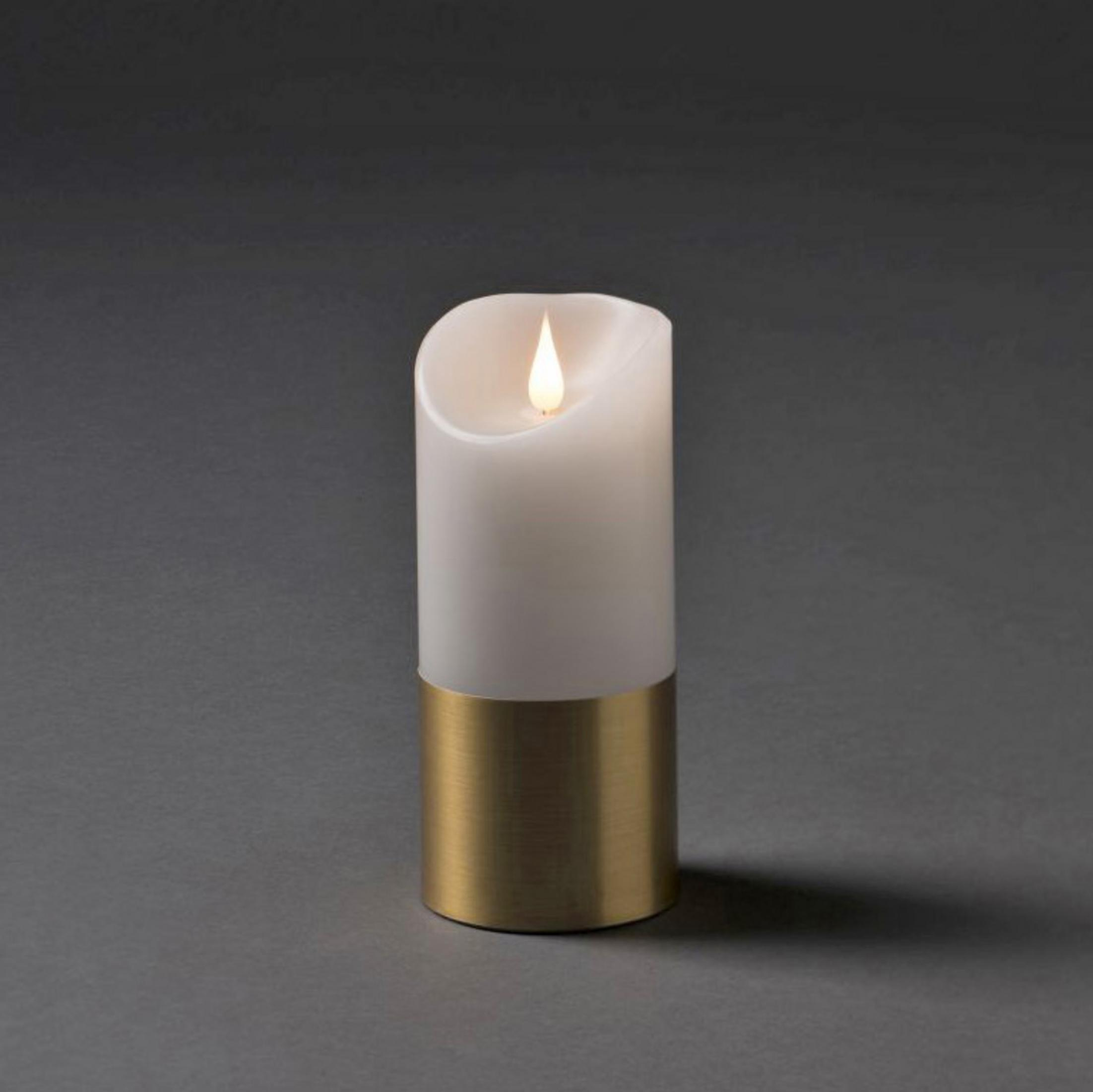 WEISS ECHTWACHSKERZE Kerze, Warmweiß Weiß, 1822-600 LED KONSTSMIDE