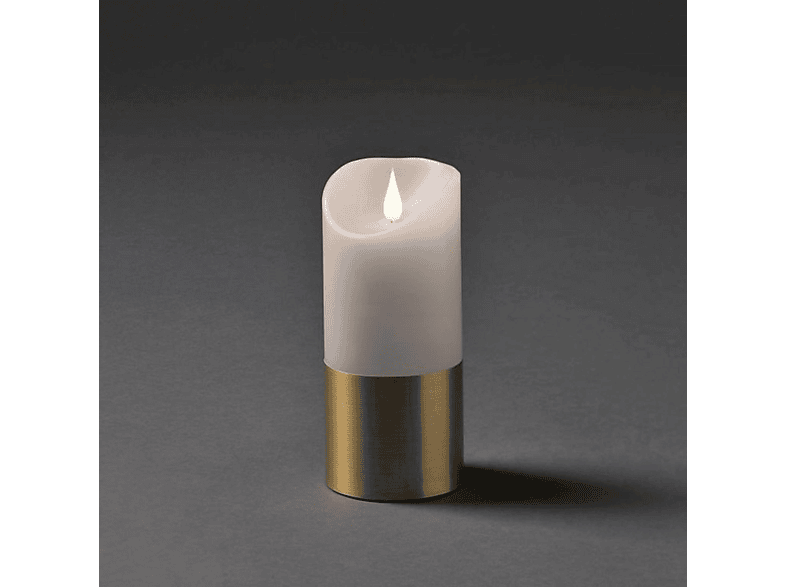 KONSTSMIDE 1822-600 WEISS ECHTWACHSKERZE Kerze, Weiß, Warmweiß LED