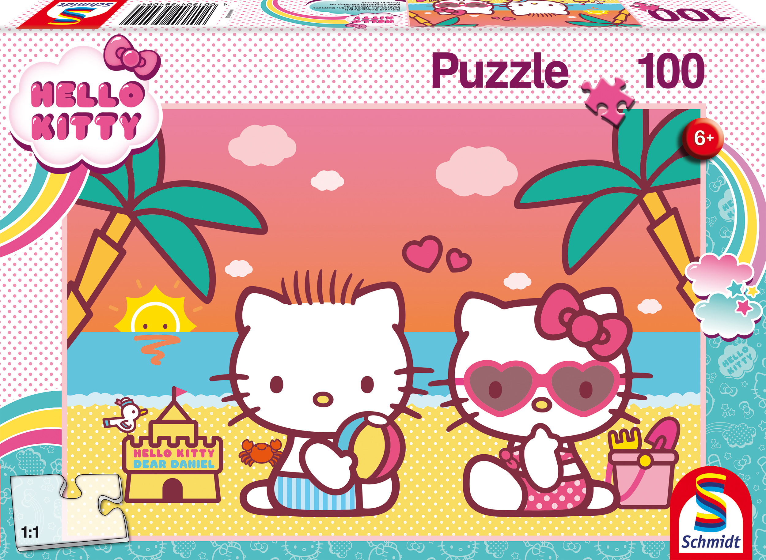 100 Hello - - mit SCHMIDT Teile HELLO SPIELE Kitty, KITTY Puzzle Kinderpuzzle Badespaß Kitty