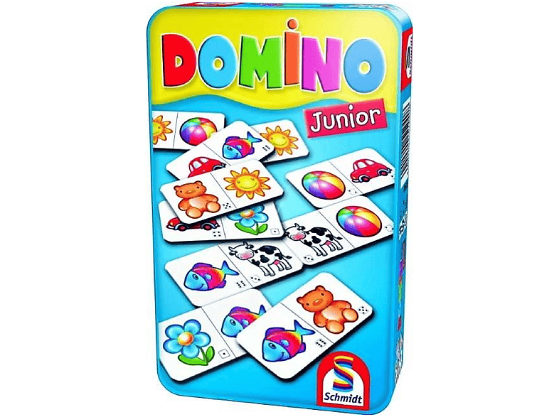 SCHMIDT SPIELE Bring-Mich-Mit-Spiel in Metalldose - Domino Junior Gesellschaftsspiel