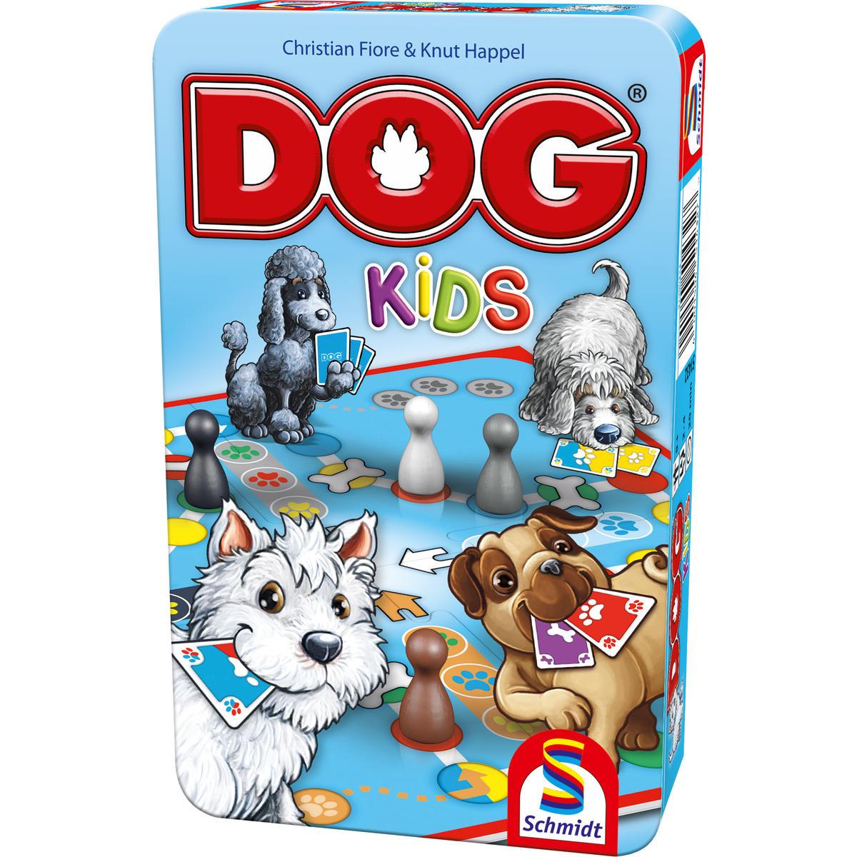 SCHMIDT SPIELE Kids in nein Metalldose DOG® Gesellschaftsspiel Bring-Mich-Mit-Spiel 