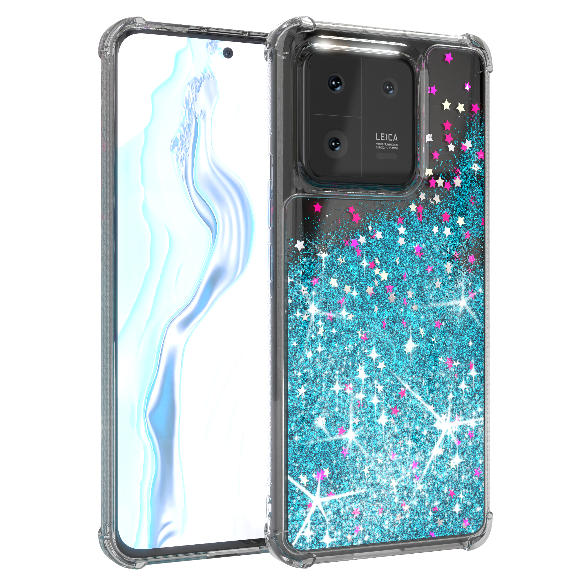 Flüssig, CASE Blau Xiaomi, 13 EAZY Pro, Backcover, Glitzerhülle