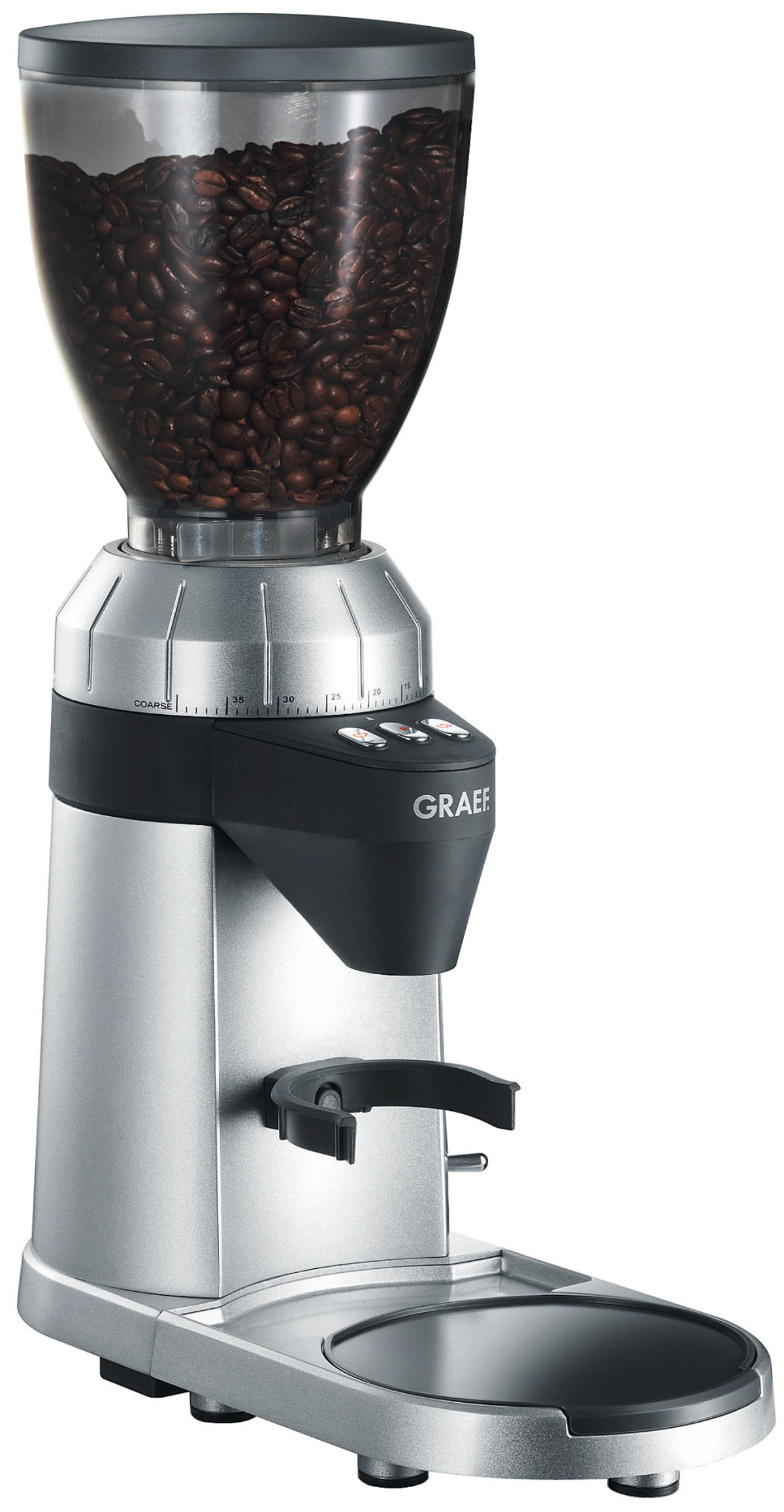 GRAEF CM 900 EU (128 Kaffeemühle Edelstahl-Kegelmahlwerk) KAFFEEMÜHLE Silber Watt