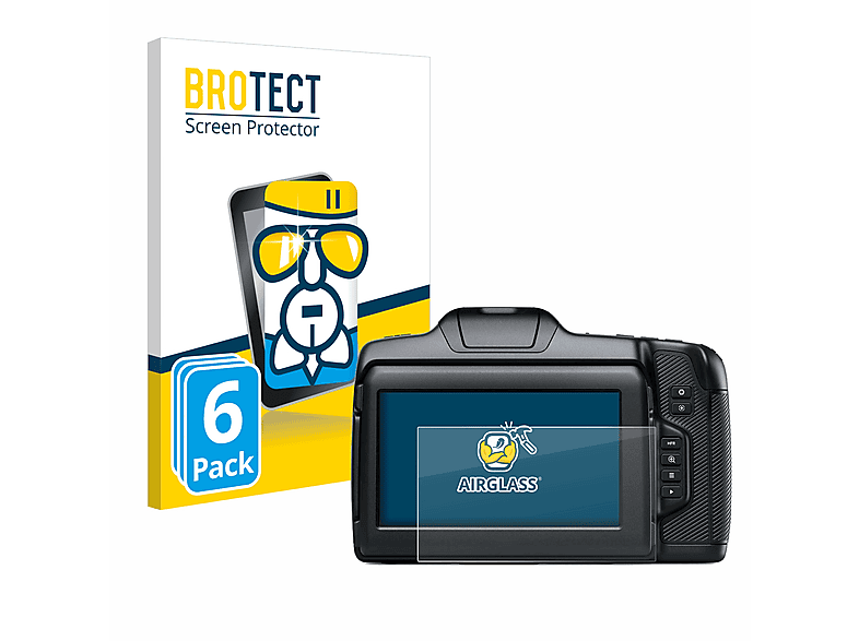 BROTECT 6x Camera klare Blackmagic Cinema Schutzfolie(für Airglass 6K G2) Pocket