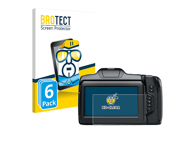 BROTECT 6x klare Schutzfolie(für Blackmagic Cinema Pocket Camera G2) 6K