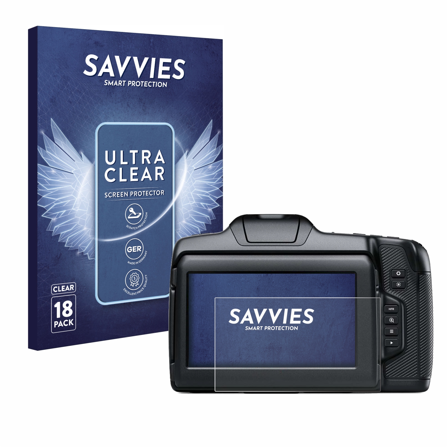 SAVVIES 18x klare Schutzfolie(für Blackmagic Cinema Pocket Camera G2) 6K