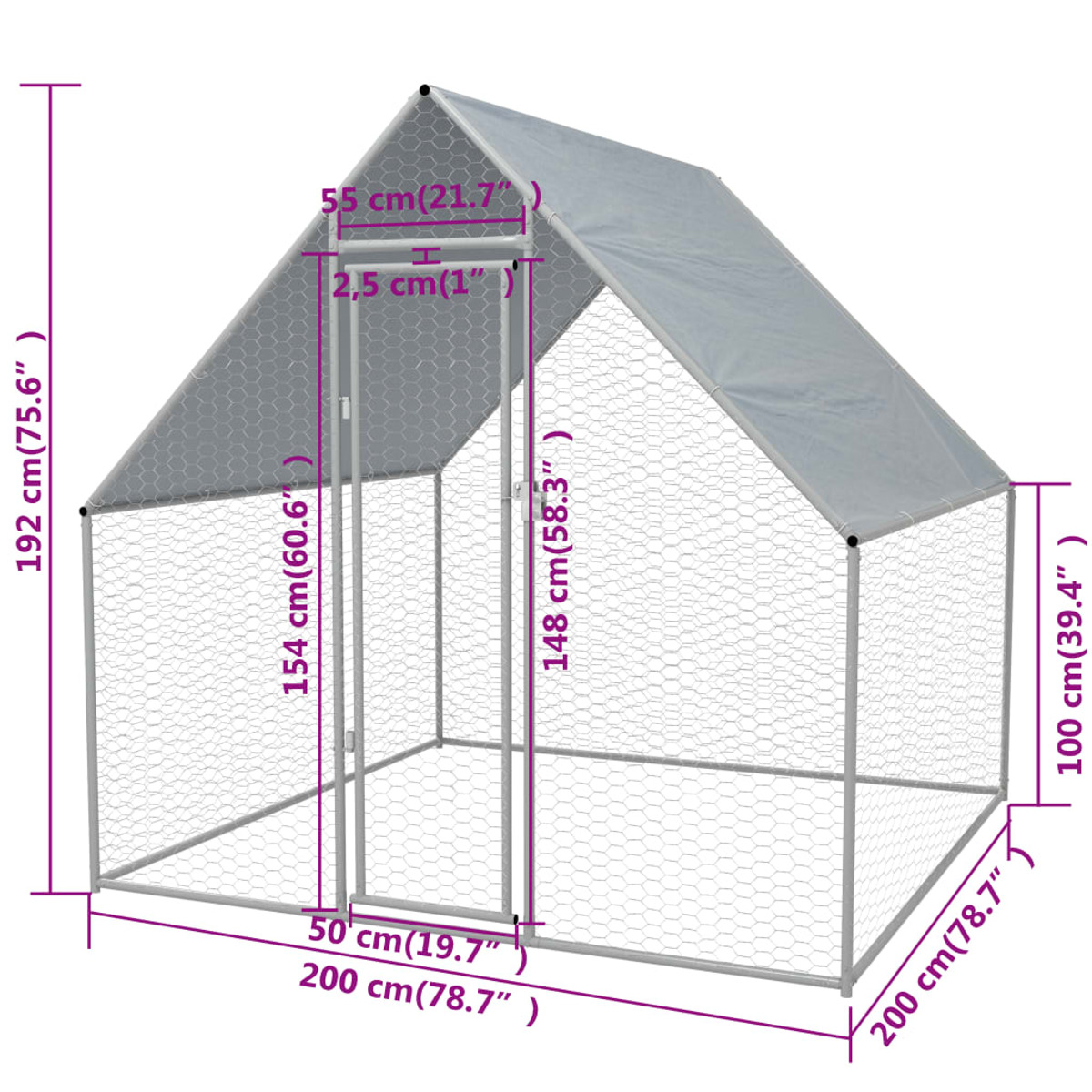 Hühnerkäfig VIDAXL 170494