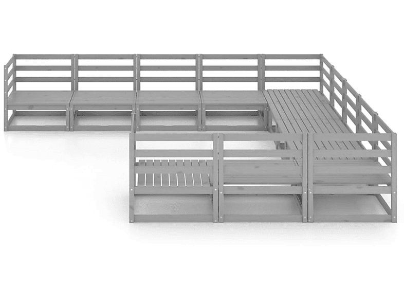 3076016 und Gartentisch- VIDAXL Stuhlset, Grau