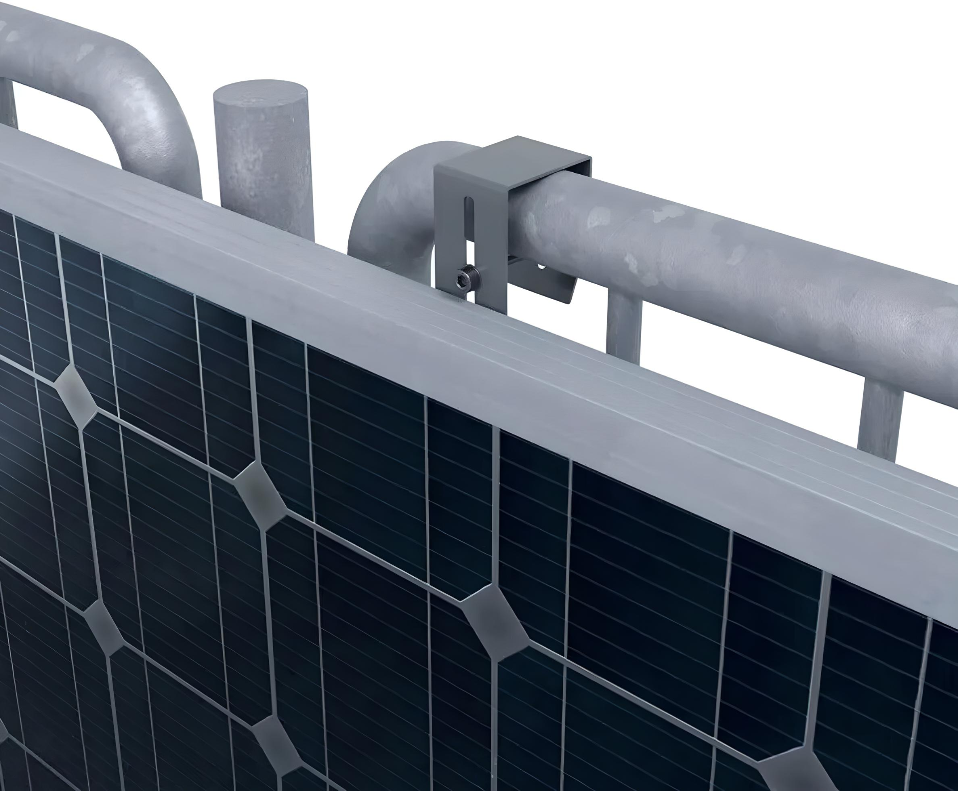 2 Balkon Halterung Befestigung für Rundhaken Solar Halterungs-Set Solarmodul TZIPower