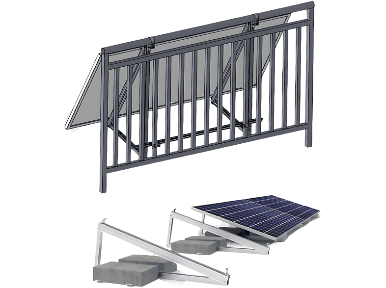 TZIPower Balkon Dach Befestigung Solarmodul Halterung Solar Halterungs-Set