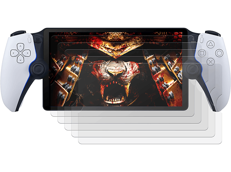 PROTECTORKING 5x echtes TEMPERED 9H Panzerhartglas 3D KLAR Displayschutzfolie(für Sony Playstation Portal)